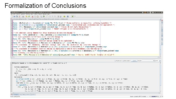 Formalization of Conclusions 