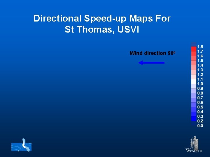 Directional Speed-up Maps For St Thomas, USVI Wind direction 90 o 