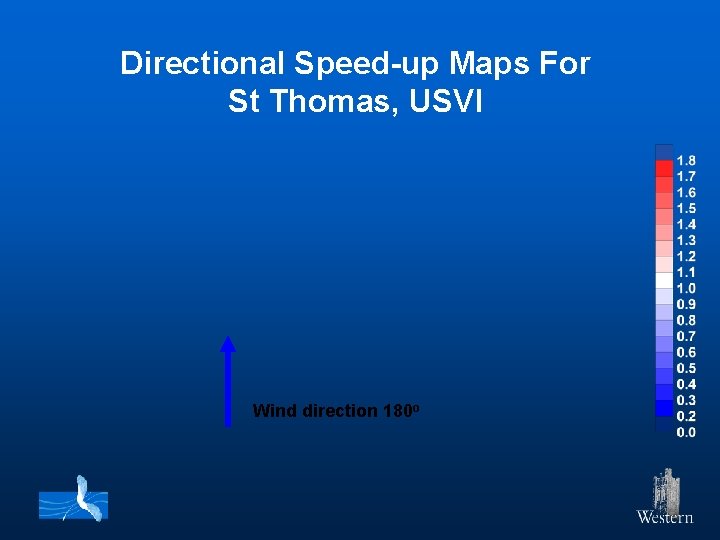 Directional Speed-up Maps For St Thomas, USVI Wind direction 180 o 