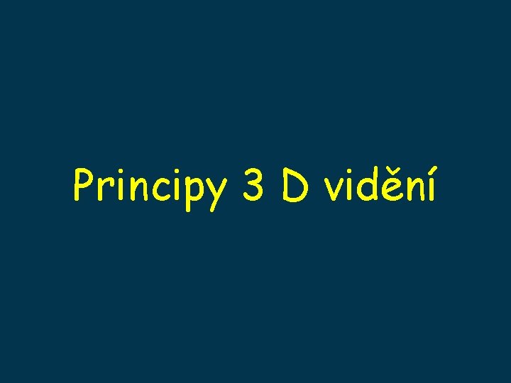 Principy 3 D vidění 