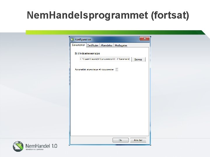 Nem. Handelsprogrammet (fortsat) 