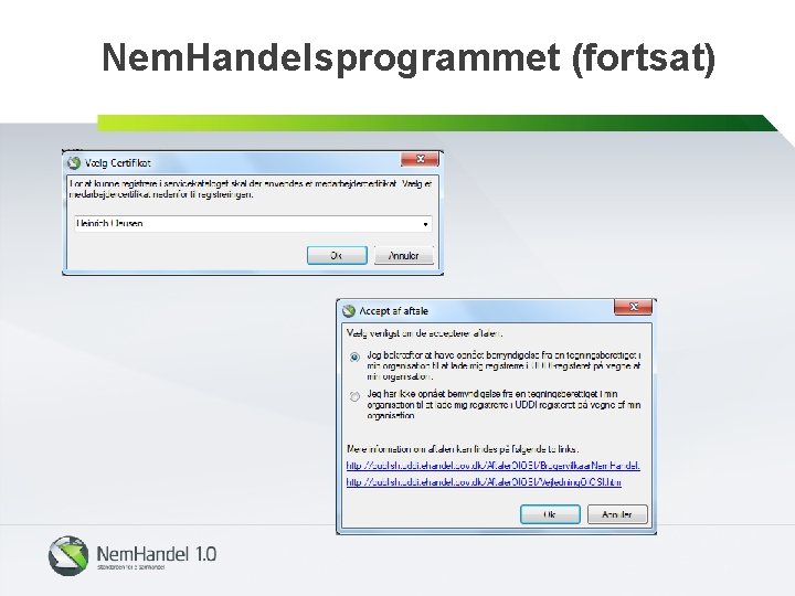 Nem. Handelsprogrammet (fortsat) 