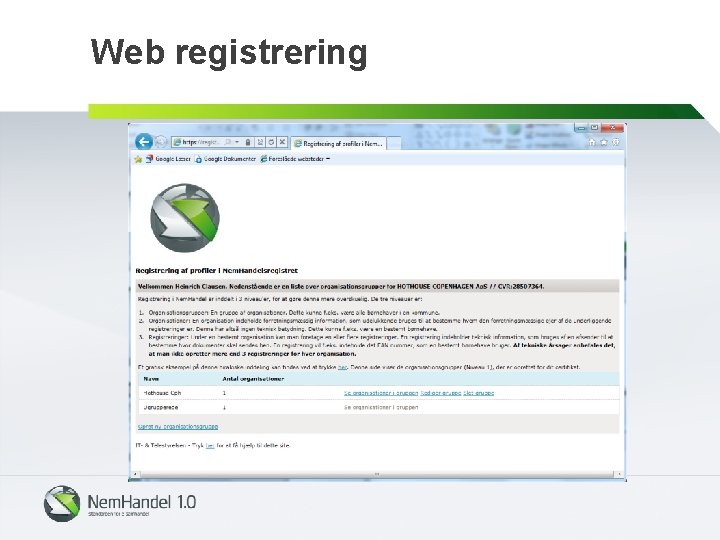 Web registrering 