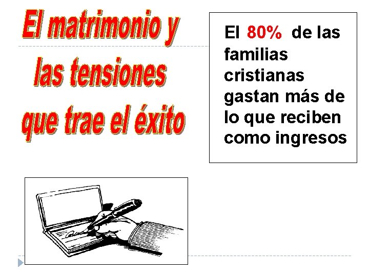El 80% de las familias cristianas gastan más de lo que reciben como ingresos El 80% de las familias cristianas gastan más de lo que reciben como ingresos