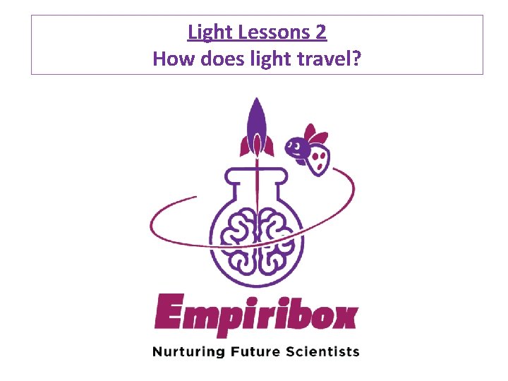 Light Lessons 2 How does light travel? 