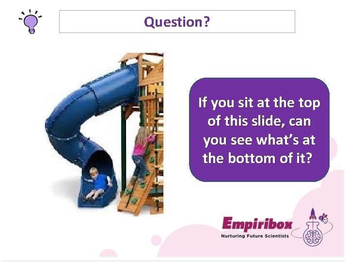 Question? If you sit at the top of this slide, can you see what’s
