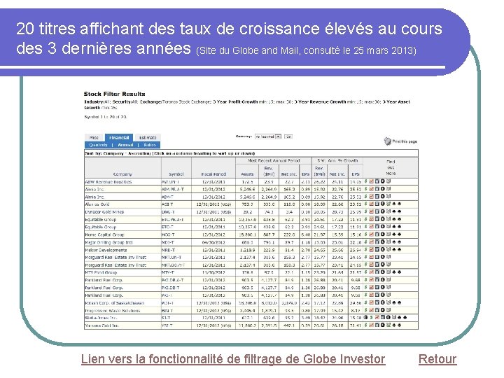 20 titres affichant des taux de croissance élevés au cours des 3 dernières années