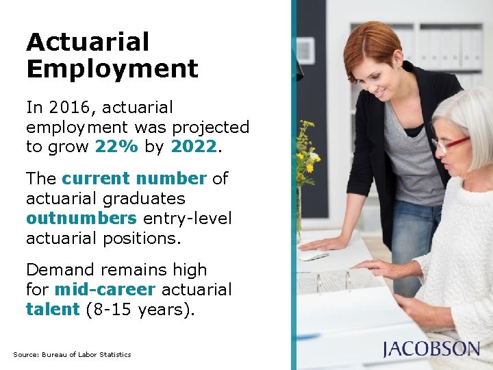 Actuarial Employment In 2016, actuarial employment was projected to grow 22% by 2022. The Actuarial Employment In 2016, actuarial employment was projected to grow 22% by 2022. The