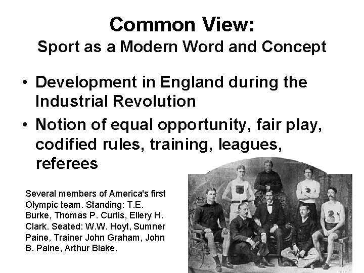 Common View: Sport as a Modern Word and Concept • Development in England during