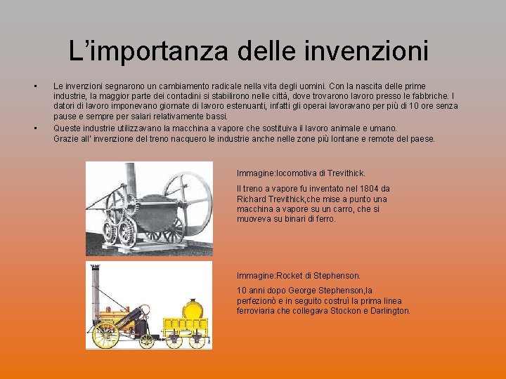 Linvenzione della RIVOLUZIONE INDUSTRIALE la macchina a vapore