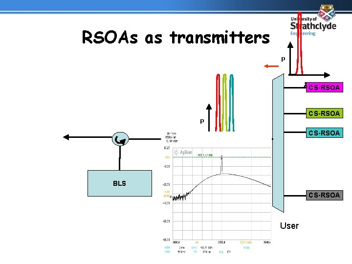 RSOAs as transmitters P λ CS-RSOA P CS-RSOA Broad Band BLS Source CS-RSOA User
