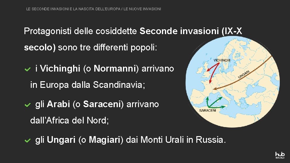 LE SECONDE INVASIONI E LA NASCITA DELL’EUROPA / LE NUOVE INVASIONI Protagonisti delle cosiddette