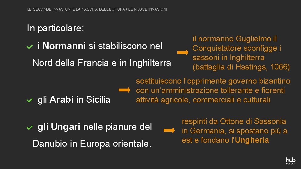LE SECONDE INVASIONI E LA NASCITA DELL’EUROPA / LE NUOVE INVASIONI In particolare: i