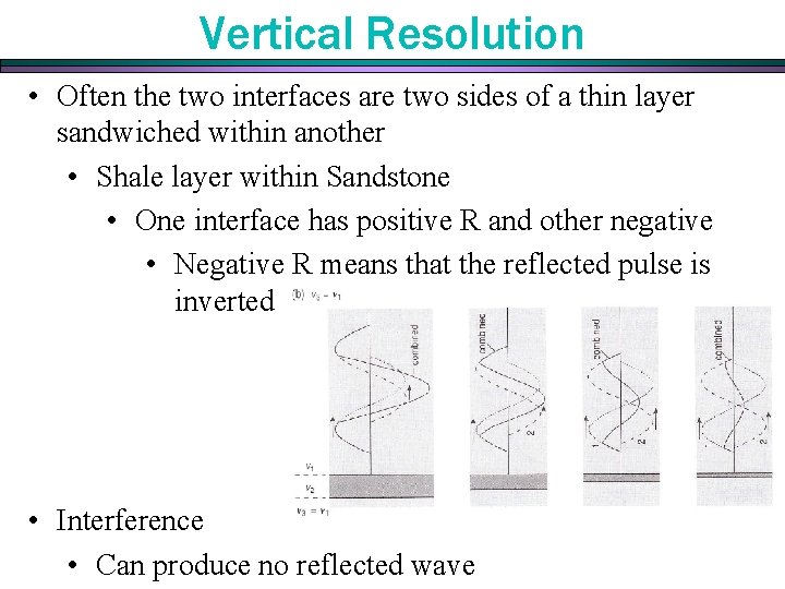 Vertical Resolution • Often the two interfaces are two sides of a thin layer Vertical Resolution • Often the two interfaces are two sides of a thin layer