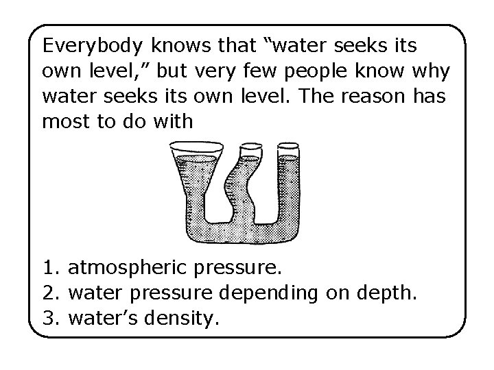 Everybody knows that “water seeks its own level, ” but very few people know