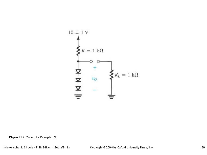 Figure 3. 19 Circuit for Example 3. 7. Microelectronic Circuits - Fifth Edition Sedra/Smith