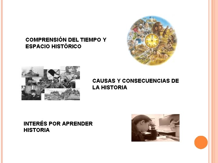 COMPRENSIÓN DEL TIEMPO Y ESPACIO HISTÓRICO CAUSAS Y CONSECUENCIAS DE LA HISTORIA INTERÉS POR