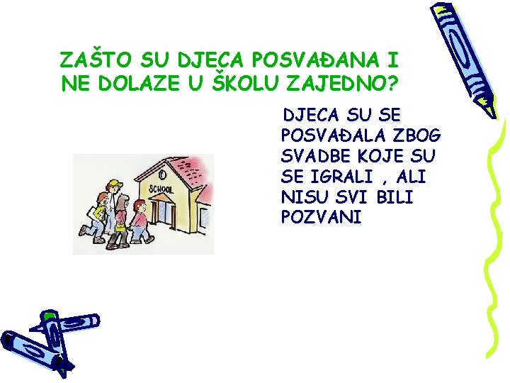 ZAŠTO SU DJECA POSVAĐANA I NE DOLAZE U ŠKOLU ZAJEDNO? DJECA SU SE POSVAĐALA