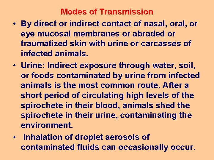 Modes of Transmission • By direct or indirect contact of nasal, or eye mucosal
