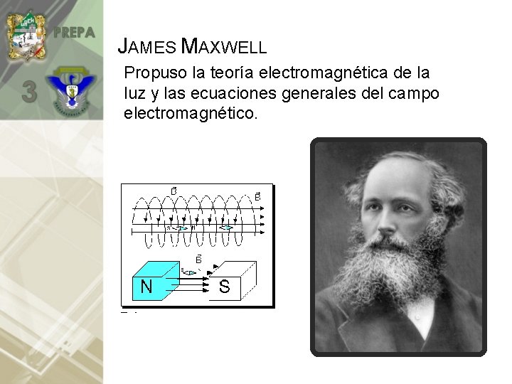 JAMES MAXWELL Propuso la teoría electromagnética de la luz y las ecuaciones generales del