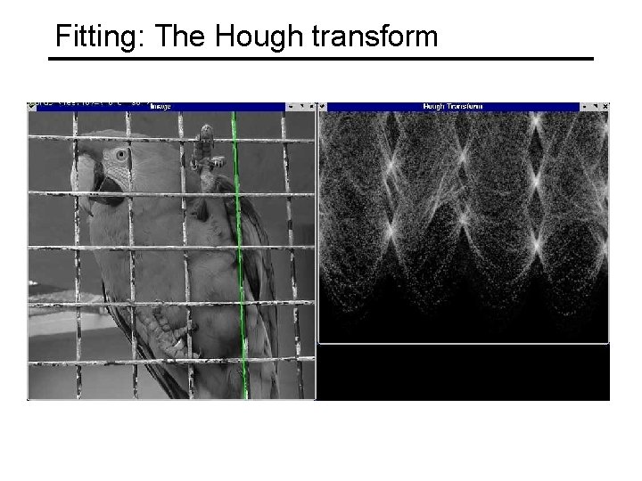 Fitting: The Hough transform Fitting: The Hough transform