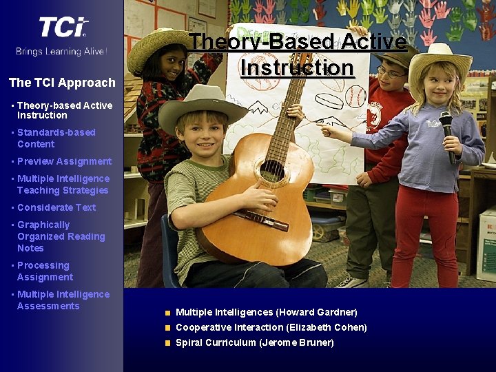 The TCI Approach Theory-Based Active Instruction • Theory-based Active Instruction • Standards-based Content •