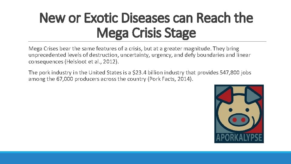 New or Exotic Diseases can Reach the Mega Crisis Stage Mega Crises bear the