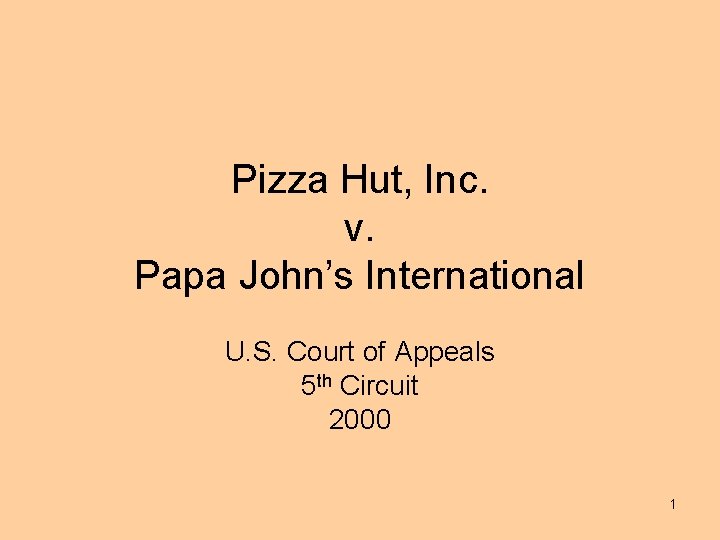 Pizza Hut, Inc. v. Papa John’s International U. S. Court of Appeals 5 th