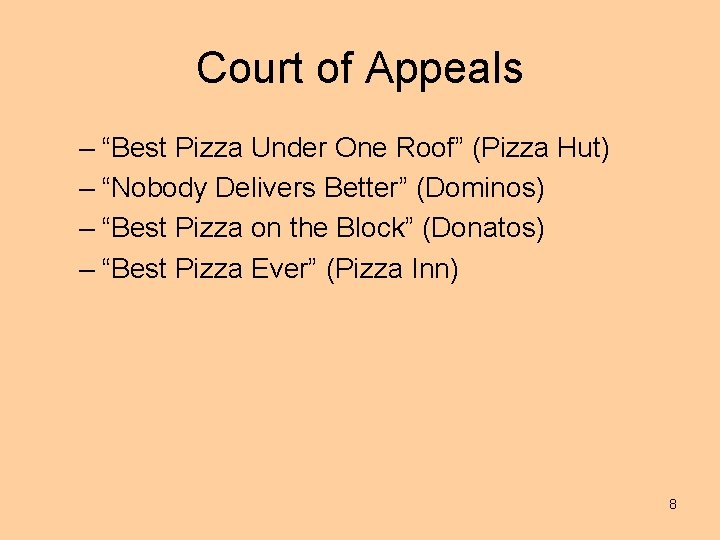 Court of Appeals – “Best Pizza Under One Roof” (Pizza Hut) – “Nobody Delivers