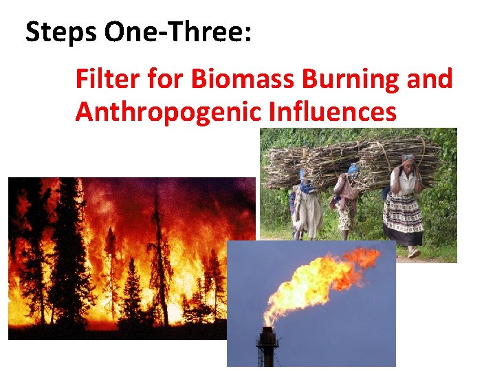 Steps One-Three: Filter for Biomass Burning and Anthropogenic Influences Steps One-Three: Filter for Biomass Burning and Anthropogenic Influences