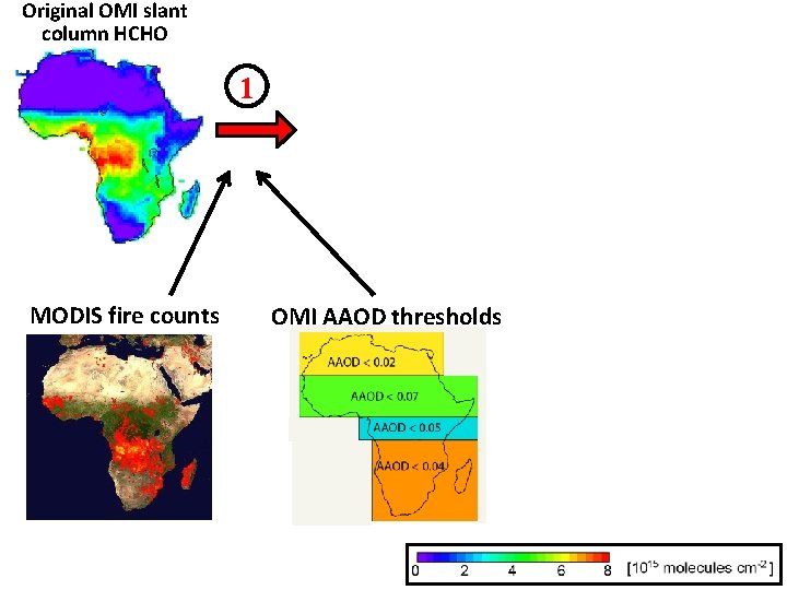 Original OMI slant column HCHO 1 MODIS fire counts OMI AAOD thresholds Original OMI slant column HCHO 1 MODIS fire counts OMI AAOD thresholds