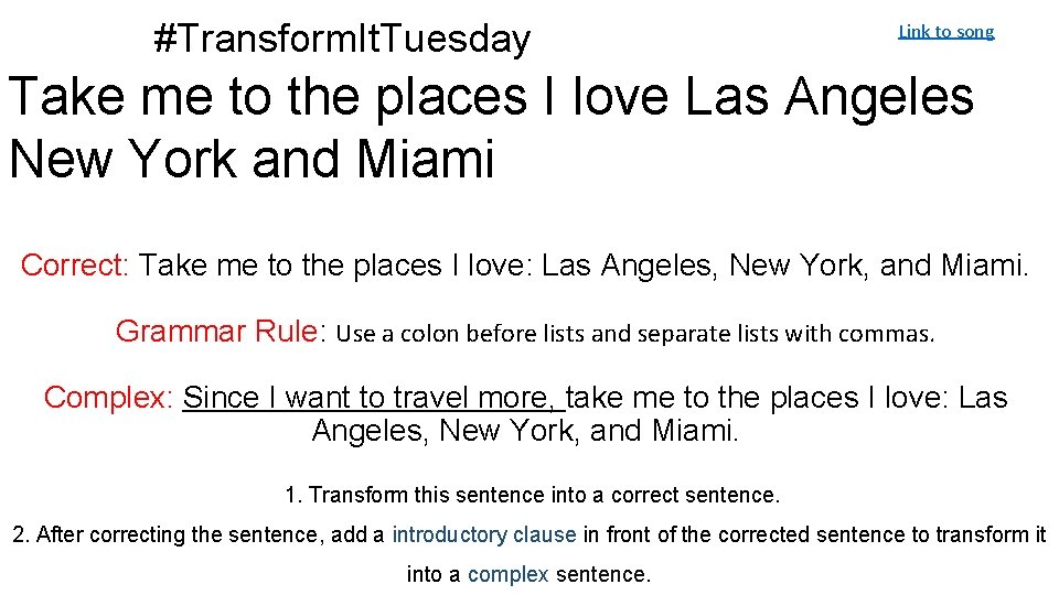 #Transform. It. Tuesday Link to song Take me to the places I love Las