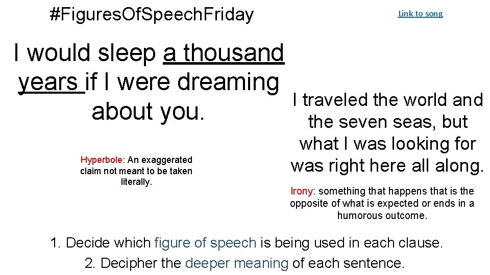 #Figures. Of. Speech. Friday Link to song I would sleep a thousand years if