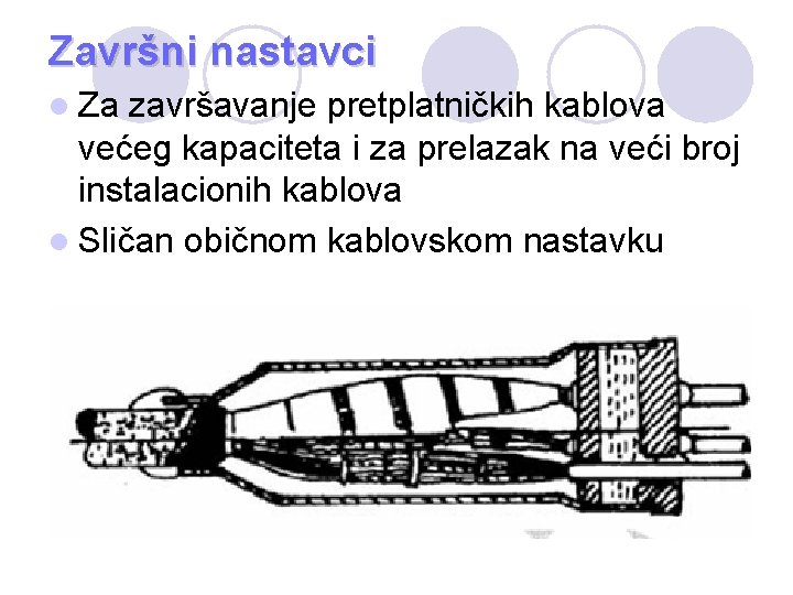 Završni nastavci l Za završavanje pretplatničkih kablova većeg kapaciteta i za prelazak na veći