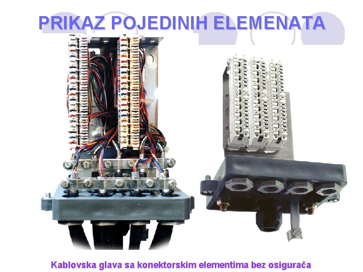 PRIKAZ POJEDINIH ELEMENATA Kablovska glava sa konektorskim elementima bez osigurača 