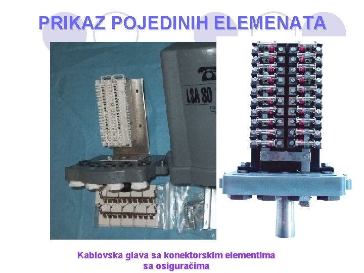 PRIKAZ POJEDINIH ELEMENATA Kablovska glava sa konektorskim elementima sa osiguračima 