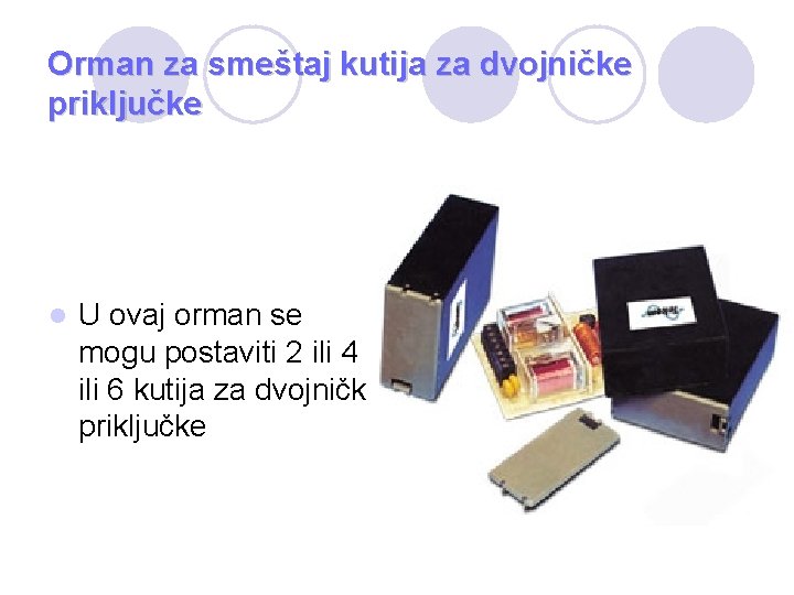 Orman za smeštaj kutija za dvojničke priključke l U ovaj orman se mogu postaviti