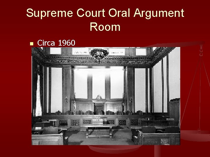Supreme Court Oral Argument Room n Circa 1960 