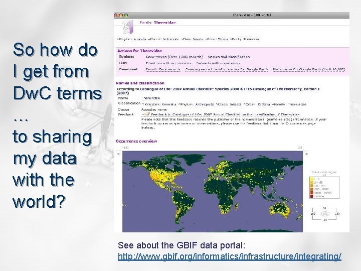 So how do I get from Dw. C terms … to sharing my data