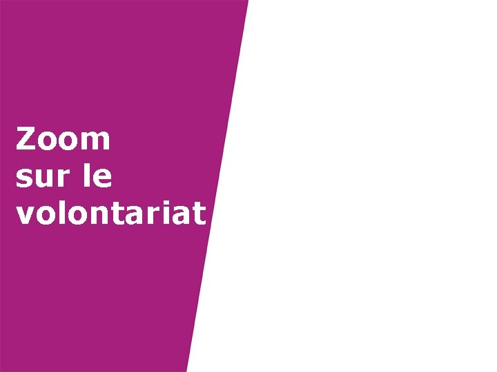 Zoom sur le volontariat 