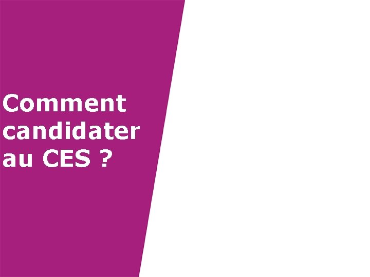 Comment candidater au CES ? 