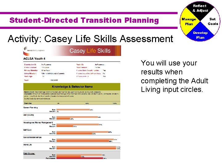 Student-Directed Transition Planning Activity: Casey Life Skills Assessment You will use your results when