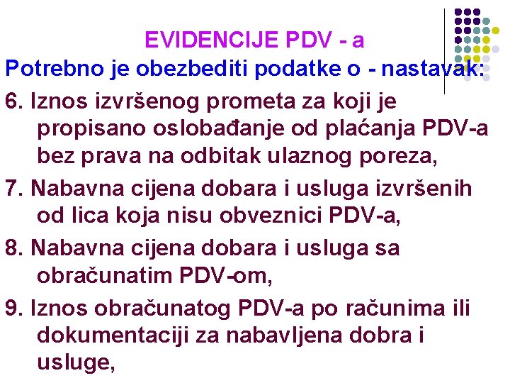 l l OBRAUN I PLAANJE PDV a Poreski