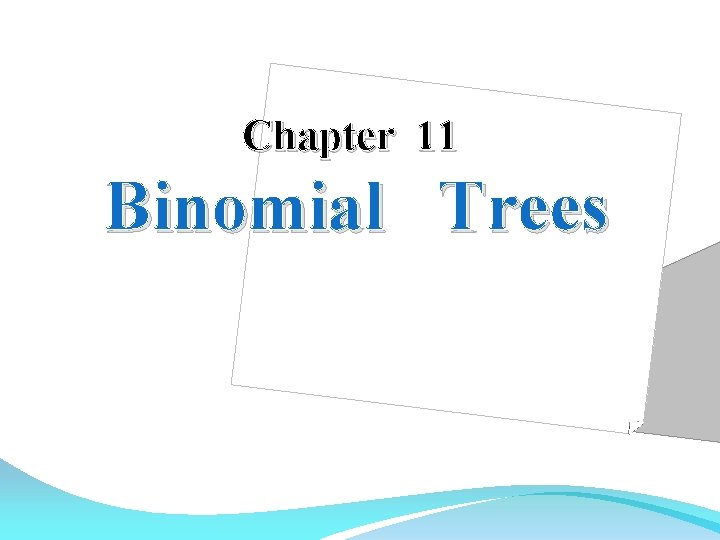 Chapter 11 Binomial Trees 