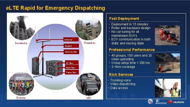 e. LTE Rapid for Emergency Dispatching Fast Deployment Antenna Disaster Incidents Bracket • Deployment e. LTE Rapid for Emergency Dispatching Fast Deployment Antenna Disaster Incidents Bracket • Deployment