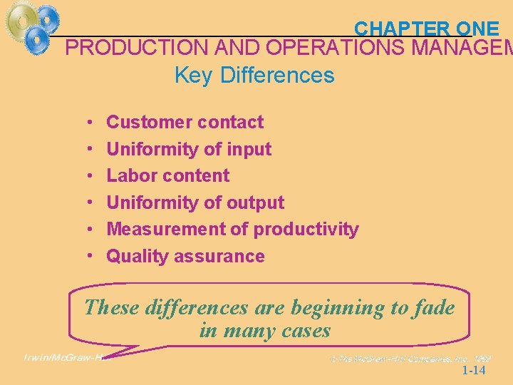 PRODUCTIONOPERATION PRODUCTION AND OPERATIONS MANAGEMENT CHAPTER ONE SIXTH