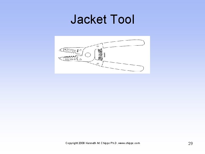 Jacket Tool Copyright 2008 Kenneth M. Chipps Ph. D. www. chipps. com 29 