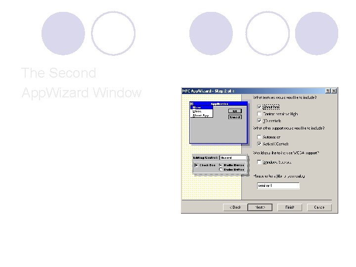 The Second App. Wizard Window The Second App. Wizard Window