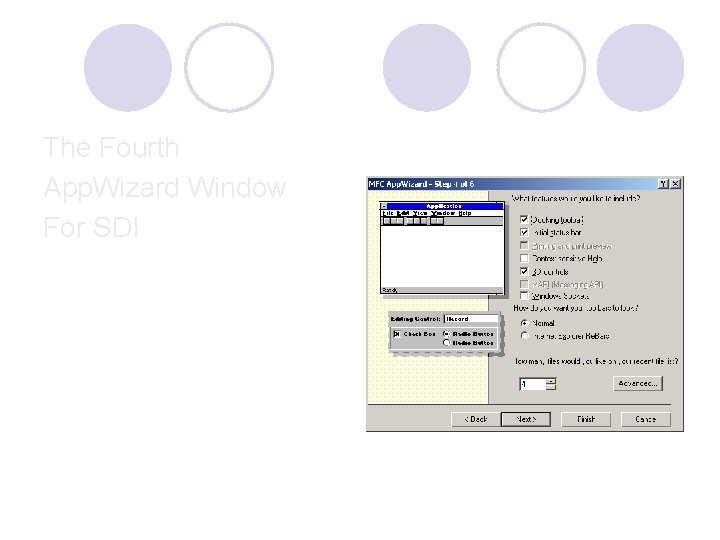 The Fourth App. Wizard Window For SDI The Fourth App. Wizard Window For SDI