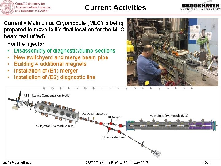 Current Activities Currently Main Linac Cryomodule (MLC) is being prepared to move to it’s